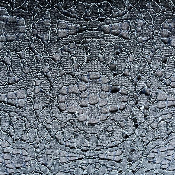 NWOT Ann Taylor Misses Large Navy Blue Lace Sleeveless Peplum Top - Picture 5 of 6